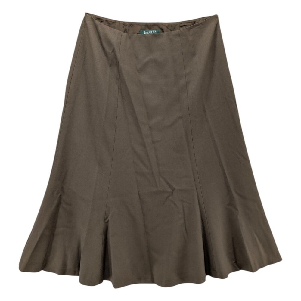 Lauren Ralph Lauren Brown Midi Flared Skirt